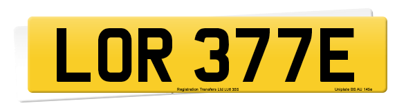 Registration number LOR 377E